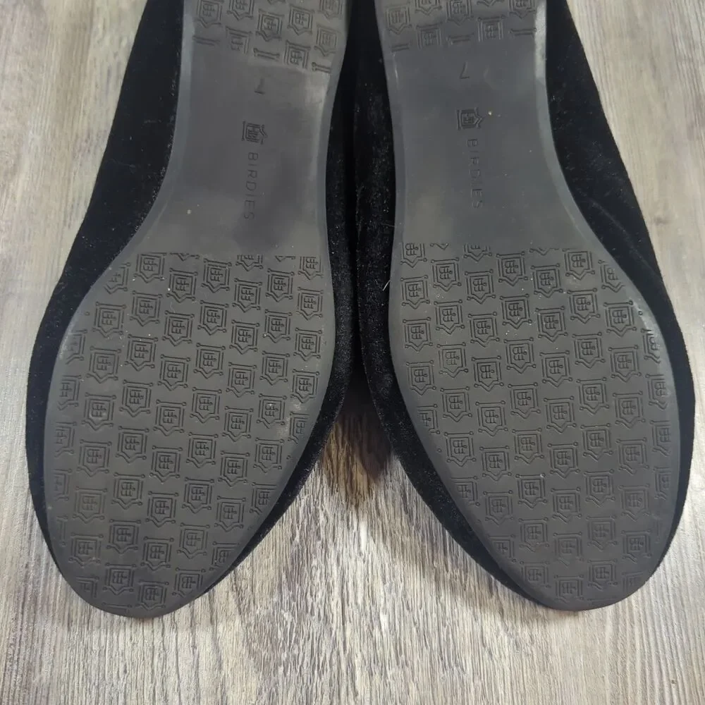 Birdies The Starling Black Velvet Flats Slippers Loafers Slip On Women’s Size 7